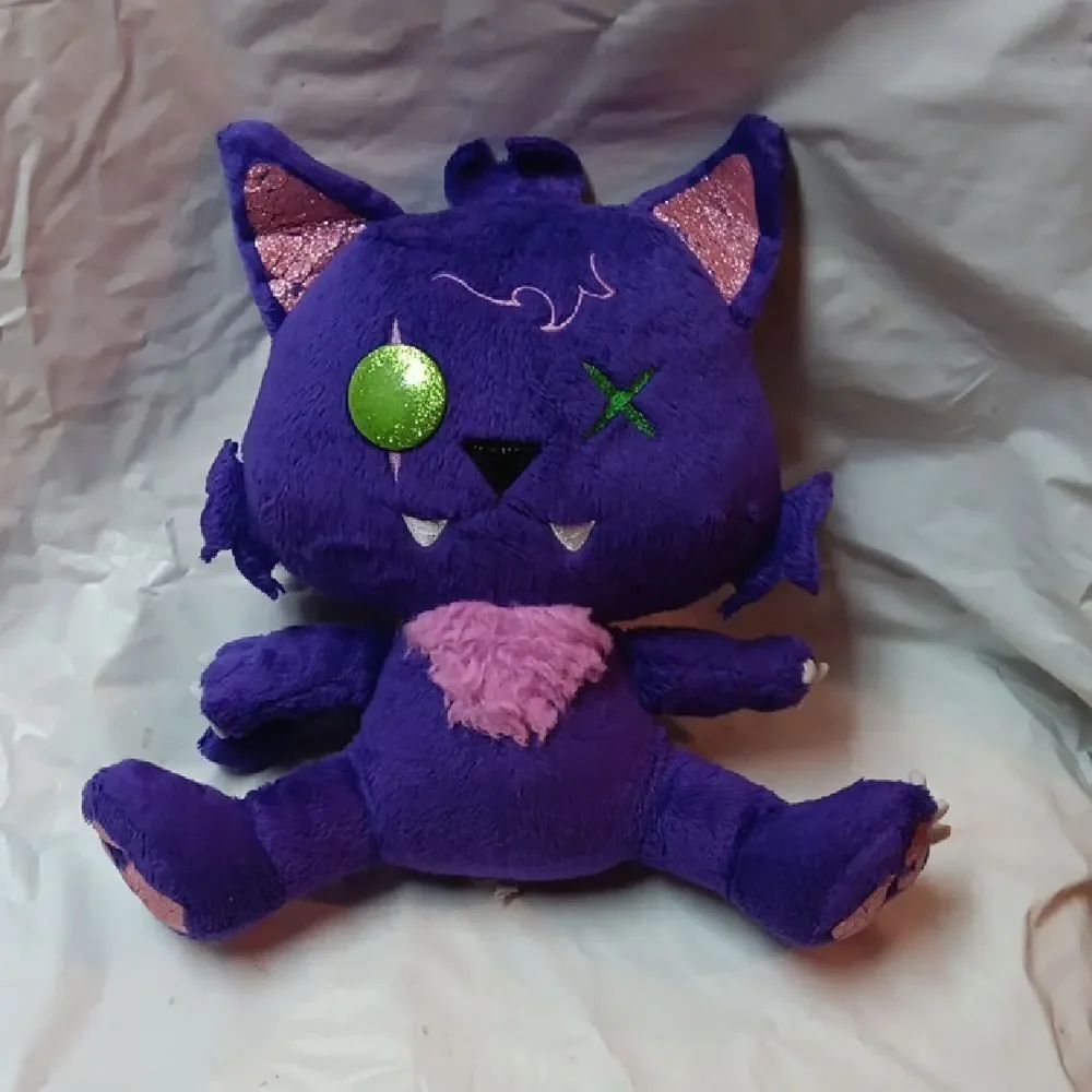 Monster High Mattel Purple Cat Plush with Pink and Green Accents Preowned